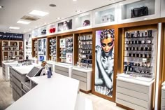 the inside of a cosmetics store with many products on display