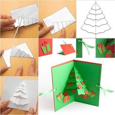 the steps to make an origami christmas tree