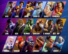 the characters in street fighter iv