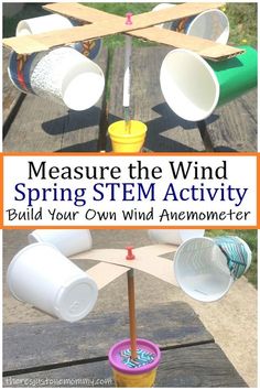 Spring Stem Activities, Spring Stem, Weather Activities For Kids, Science Camp, Anemometer, Preschool Projects, Nature School