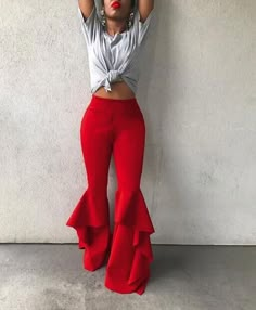 💌 1. New customer get 7% OFF [Code: 7OFF]💌 2.Buy 2 and get 10% OFF [Code: 10OFF]💌 3. Buy 3 and get 15% OFF [Code: 15OFF] Color: black, red Size: s, m, l, xl S waist 64cm, hips 88cm, length 103cm. M waist 68cm, hip 92cm, length 104cm. L waist 72cm, hip 96cm, length 105cm. XL waist 76cm, hip 100cm, length 106cm. Have 1-3cm error, please understand. High-waisted Non-stretch Bottoms With Ruffles, High-waist Non-stretch Ruffled Bottoms, High Waist Non-stretch Bottoms With Ruffles, Casual Ruffled Flare Bottoms, Casual Flare Bottoms With Ruffles, High Waist Ruffled Stretch Bottoms, High Waist Stretch Bottoms With Ruffles, Casual Flare Bottoms For Party, Chic Full-length Ruffled Bottoms