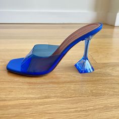 Electric Blue. Brand New In Box With Receipt. Modern Blue Pointed Toe Heels, Luxury Light Blue High Heels, Blue Modern Heels With Sculpted Heel, Modern Blue Heels With Reinforced Heel, Blue Square Toe Heels For Formal Occasions, Modern Blue Heels With Sculpted Heel, Blue Open Toe Heels With Reinforced Heel, Blue Square Toe Heels With Padded Heel, Blue Heels With Deep Heel Cup For Summer