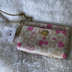 Cute Coach Wallet! Never Been Used, Tags Still On The Product. Beige Coach Coin Purse, Coach Beige Coin Purse For Daily Use, Daily Use Beige Coach Coin Purse, Coach Beige Clutch Wallet, Coach Cream Pouch Wallet, Dream Items, Bags Coach, Fancy Bags, Coach Wallet