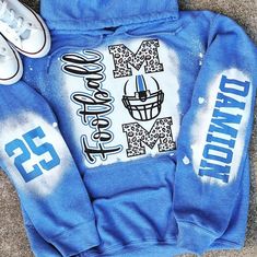 Bleached Hoodie, Senior Sash, Bleach Hoodie, Football Shirt Designs, Football Cheer, Tshirt Business, Football Mom Shirts, Sport Shirts, Custom Hoodie