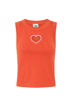 Polaroid Photography, Heart Tank Top, Heart Embroidery, Mesh Tank Top, Pink Tank Top, Body Fit, Infant Tees, Pink Red, Top Tee