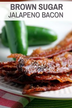 brown sugar jalapeno bacon on a white plate