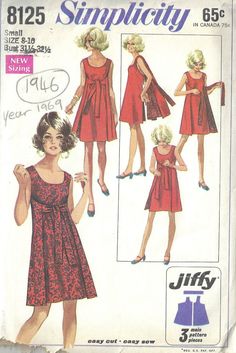 a woman's dress pattern from the 1960s