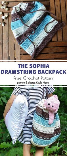 the sophia drawstring backpack crochet pattern