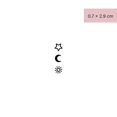 an image of the moon and stars on a white background with measurements for each star