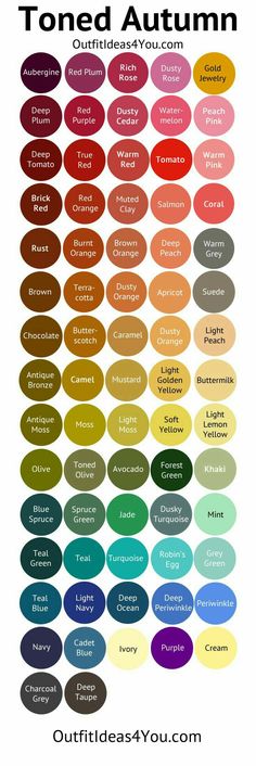 an image of the color chart for toned autumn