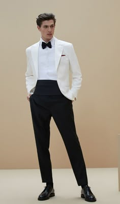 Men's White & Black Tuxedos With Belt, 2 Piece Suit Tuxedo Formal Fashion Style Suits Wedding Party Suits Elegant Suits Formal Fashion Suit. - Etsy Iraq Mens Prom, Stylish Mens Suits, Prom Outfit, White Tuxedo, Dress Suits For Men, Designer Suits For Men, Men Stylish Dress, Party Suits