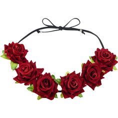 PRICES MAY VARY. Quality Material: The Red Rose Crown is made of fabric red rose flowers and black rope with green ivy leaf trim, looks vivid and prrety. Package Included:1x Hair Garland Beautiful Design: there are 6 roses on the Rose Headband, decorated with green leaves, will make you look more attractive when you bring them. Size: Total length 37.4in/95cm. Each rose flower is about 2.4-2.8inches / 6-7cm in diameter, is carefully secured to a comfortable band. The length of the flower part: 12 Red Rose Crown, Floral Hair Wreath, Valentine's Day Dress, Hair Garland, Rose Flower Crown, Rose Crown, Rose Headband, Green Ivy, Parts Of A Flower