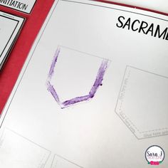 a close up of a piece of paper with the words sacrame on it