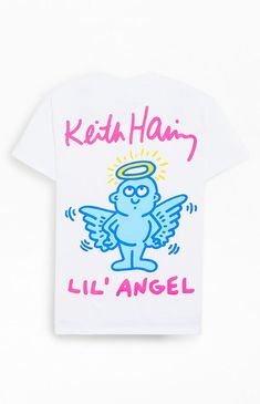 Give your graphic tee collection an artistic flair with the Keith Haring Lil Angel T-Shirt. This bold tee features vibrant Keith Haring Lil Angel graphics at the left chest and back, short sleeves, and a classic crew neckline.Solid color teeShort sleevesCrew necklineCustom graphicsStandard fitMachine washable PacSun Mens Keith Haring Lil Angel T-Shirt - White size Large Keith Haring Shirt, Angel T Shirt, Pacsun Mens, Keith Haring, Top Graphic Tees, Shirt White, Pacsun, Crew Neckline, Graphic Tee