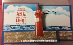 there's nothing little about the light you shine card with lighthouse and seagulls