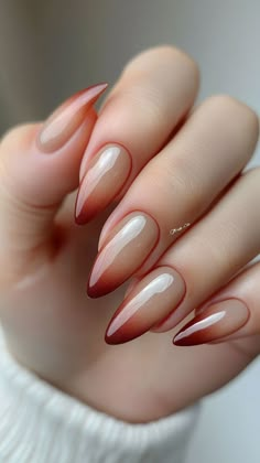 Gradient ombre nails in rust and beige bring cozy autumn vibes to your manicure. This subtle yet stunning combo is perfect for November! Click the pin and follow us for more fall nail inspiration. #NovemberNails #OmbreNails #FallNailDesigns #RustNails #NailInspo Autumn Nails With Design, Dark Orange Ombre Nails, Halloween Ombre Nails Acrylic, Red Gradient Nails Ombre, November Nails Fall Simple, Fall Glitter Ombre Nails, Autumn Ombré Nails, Ombre Nail With Design, Rust Ombre Nails