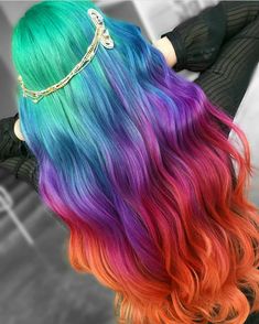 Obsessed Dyed Hair Pastel, Scene Girl, Multi Colored Hair, Long Hair Color, Beautiful Hair Color, Pretty Hair Color, Ombre Hair Color, Colored Hair