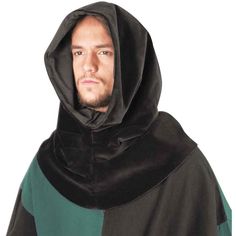 Medieval Velvet Cowl Hood Medieval Garb, Medieval Clothing, Long Tail, 15th Century, Cotton Velvet, Look Cool, Nun Dress