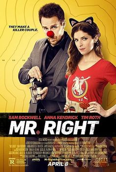 the movie poster for mr right is shown with a man and woman standing next to each other