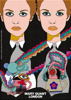 mary quannt london's poster for the show, which features two women with colorful hair