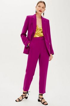 Magenta Suit Trousers Magenta Suit, Trousers Outfit Ideas, Petite Suits, Trousers Outfit, Magenta Dress, Trouser Outfit, Modest Fits, Mens Fashion Smart, Professional Style