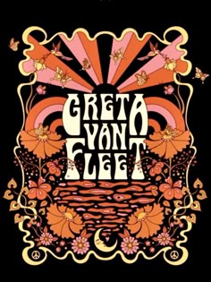 the cover art for great evan fleet's album, with an orange and black background