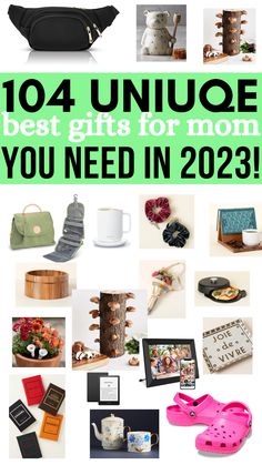 collage of different unique gifts for mom including a shittake mushroom stump, mugs, scrunchies with hidden pockets, bright pink crocs, foot bath, fashion books, etc. Text in the upper third with a bright mint green background reads "100 unique best gifts for mom you need in 2023!" Homemade Gifts For Mom, Mom Gift Guide, Winter Retreat, Top Christmas Gifts, Mom Ideas, Creative Birthday Gifts, Unique Gifts For Mom