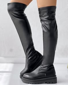 Size: 37,38,39,40,41,42,43;Style:ChicType:BootsMaterial:PUPattern Type:PlainOccasion:DailyToe:Round ToeHeel Height:Low HeelPackage Include:1*Boots Casual Black Thigh-high Platform Boots, Casual Black Thigh High Platform Boots, Fitted Synthetic Knee-high Boots With Round Toe, Flat Black Winter Boots, Casual Synthetic Knee-high Boots With Pointed Toe, Fitted Black Knee-high Boots With Round Toe, Black Fitted Knee-high Boots With Round Toe, Black Flat Heel Knee-high Winter Boots, Casual Black Pointed Toe Knee-high Boots