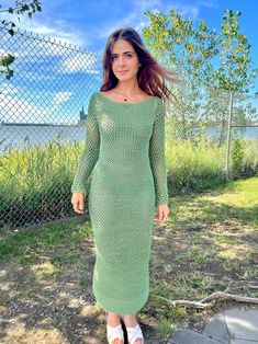 Lisbon Dress Crochet Pattern Crochet Winter Dresses, Crochet Long Dresses, Crocheted Dresses, Dress Crochet Pattern, Crochet Sweater Dress, Knit Dress Pattern, Gorgeous Crochet, Crochet Maxi Dress, Crochet Maxi