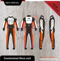 an orange and black motorcycle racing suit