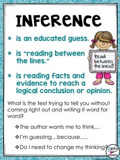 Inferring is a prime example of a critical thinking skill used in classrooms today.  Students are asked to read text and analyze it by thinking deeper---way beyond the visual text.  This post will provide ideas to help your students learn how to infer. Inference Anchor Chart, Reading Facts, Classroom Anchor Charts, Classroom Strategies, 5th Grade Reading, Writing Classes, Studying Math, English Reading, Readers Workshop