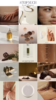 a collage of images with different types of skin care products