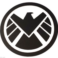 the avengers logo is shown in black and white on a circular sticker with an eagle symbol