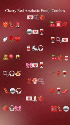 cherry red aesthetic emoji combos