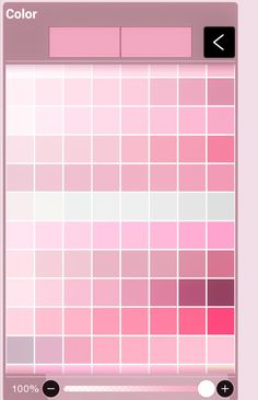 the color picker app for iphone is shown in pinks and whites, with white dots