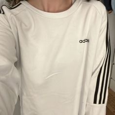 Nearly Brand New Adidas Fleece Essentials 3 Stripe Pullover. No Rips, Tears, Holes, Or Stains. Size Large. Very Comfortable And Warm, Only Worn Twice. Adidas Fleece, Adidas Sweater, Pullover Women, Adidas Sweatshirt, Adidas Women, I Dress, Adidas Originals, White And Black, Sweaters For Women