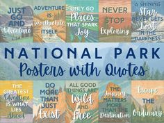 the national park posters with quotes on them