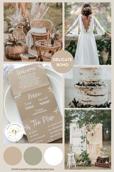 a collage of photos with different wedding themes