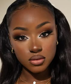 Afro Makeup Looks, Medium Contrast Makeup Black Women, Makeup With Gold, Seductive Makeup Black Women, Red Lipstick For Brown Skin, Brown Gold Makeup, Best Eye Makeup For Brown Eyes, Natural Fall Makeup Looks, 70s Makeup Black Women