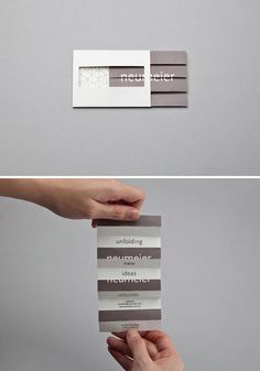 two images showing the same business card as they are being held by someone's hand