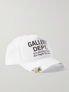 Gallery Dept.'s aptly named 'Workshop' cap is detailed with paint splatters and smudges on the brim, where they'd organically occur for an artist. It's made from canvas that's printed with the label's logo and has a breathable mesh back. Smart Casual Women, Gallery Dept, Paint Splatters, Cap For Men, Hat Collection, E Logo, White Mesh, Fine Jewelry Designers, Paint Splatter