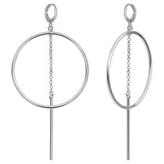 PRICES MAY VARY. 【Trendy & Elegant Design】This Silver hoop earrings comes with 50mm silver hoops and a 40mm dangle charms,The weight on each side is 5 grams,it is lightweight and clip on to wear.Surely it is a little big hoop earrings for women and full of charming style,will catch people’s eye in a instant. 【Premium quality&Plating】30mils silver plated with Polishing,This large hoop earrings for women looks more showy and more fascinating. Also it is durable, can maintain lasting of luster. 【Fr Long Bar Earrings, Silver Circle Earrings, 14k Gold Hoop Earrings, Earrings Big, Womens Earrings Studs, Big Hoop Earrings, Dangle Hoop Earrings, Great Gifts For Women, Silver Circle