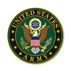 the united states army emblem on a white background