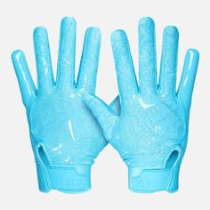 a pair of blue gloves sitting on top of each other