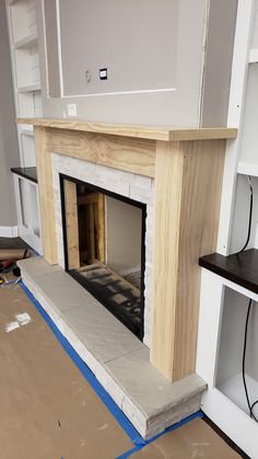 the fireplace is being built and ready to be installed in the living room or kitchen