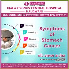 Stomach cancer doesn’t typically cause symptoms during the early stages. Even the most common early signs of stomach cancer — often unexplained weight loss and stomach pain — don’t usually show up until the cancer is more advanced. If you see any of the symptoms from the given points, contact the doctor immediately. #cancer #lungcancer #cancerawareness #cancersurvivor #lungcancersurvivor #health #chemotherapy #cancerresearch #ujalacygnushaldwani #ujalacygnus What Is Health, Best Hospitals, Stomach Pain, Oral Health Care, The Doctor, Easy Workouts, Health Care, Signs