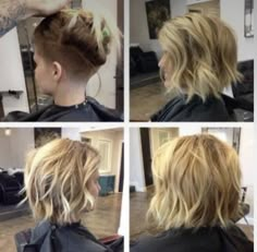 Bob Undercut, Undercut Bob Haircut, Shaved Bob, Kort Bob, Undercut Bob, Dunner Wordend Haar, Short Hair Undercut