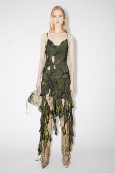 Sirens Fashion, Ripped Dress, Lace Up Trousers, Distressed Dress, Dress Runway, Runway Dresses, Fairy Dress, Runway Show, Lace Up Heels