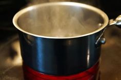 a pot with steam rising out of it