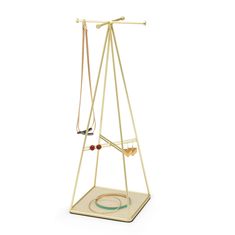 Jewelry Stands | color: Matte-Brass Dorm Room Storage, Hanging Necklaces, Local Gifts, Hanging Jewelry, Necklace Holder, Matching Jewelry, Inexpensive Gift, Geometric Jewelry, Jewelry Tray